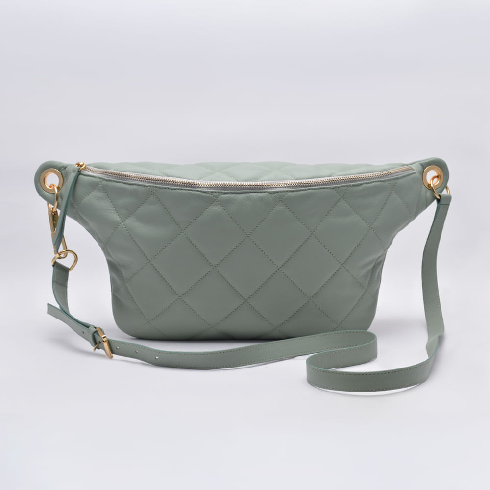 dark green leather crossbody bolsa